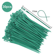Load image into Gallery viewer, 50/30 Pcs Fishbone Spur Green Landscape Reusable Garden Plastic Plant Belt Ties Tie Garden Fishbone Band Tools
